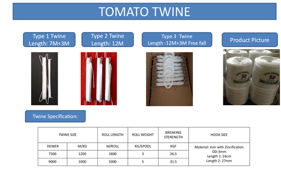 Greenhouse Tomato Banana Twine , PP Multi Span Agricultural Twine